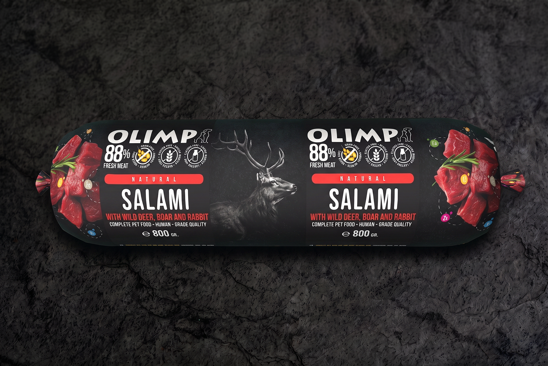 New deer pet food salami