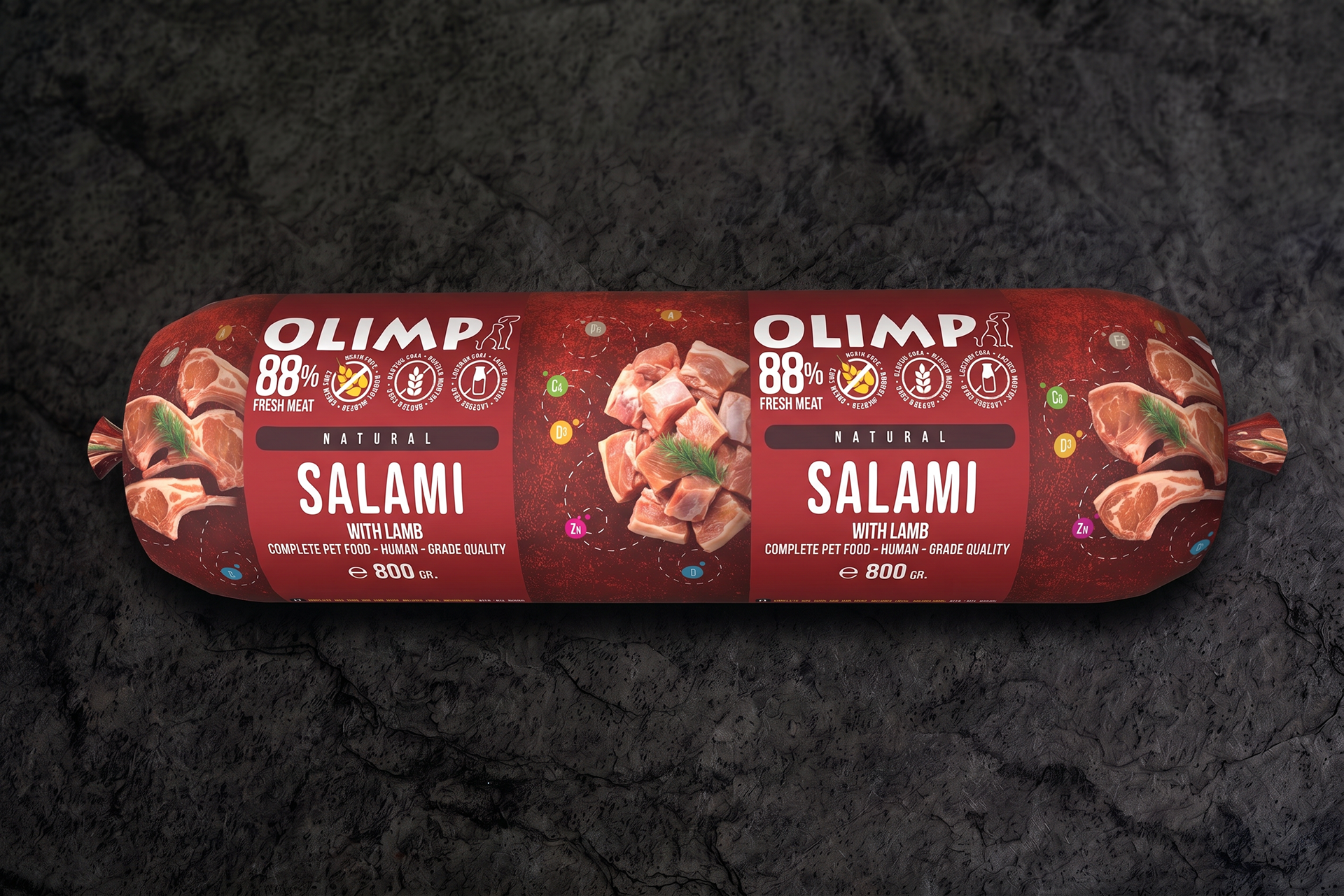 New lamb pet food salami