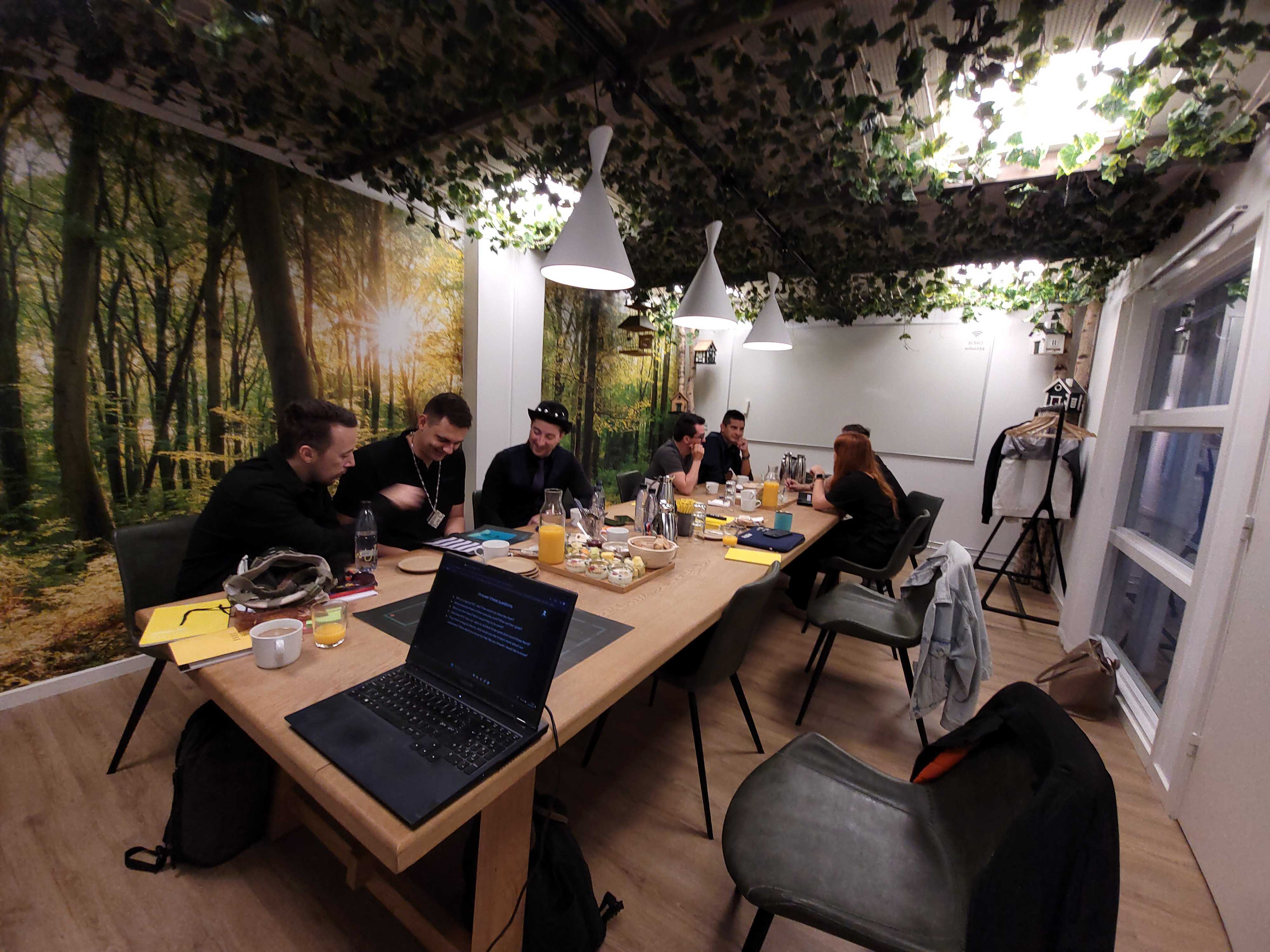 Workshop in a meeting room.