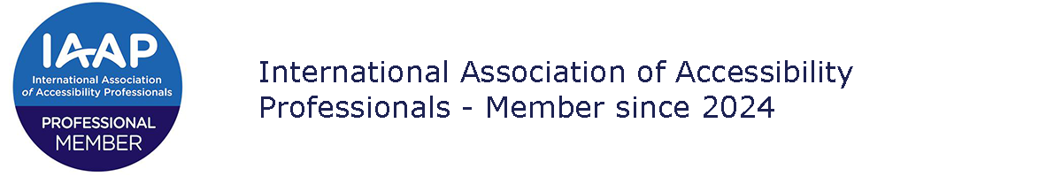 Logo. International Association of Accessibility Professionals. Member since 2024.