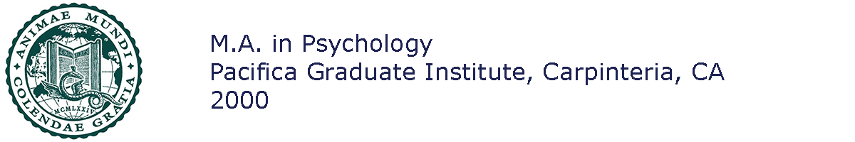 Logo. Pacifica Graduate Institute. Masters in psychology 2000.
