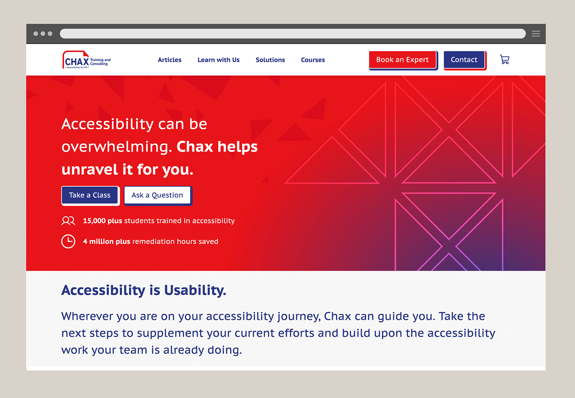 New Chax website homepage