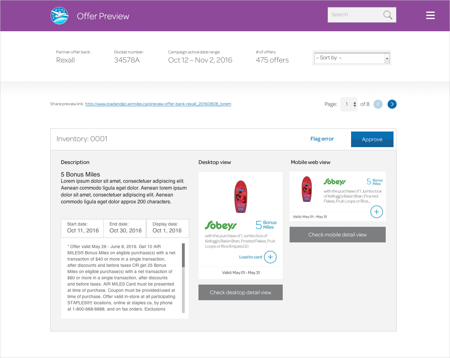 Offer preview enabled Client Services users to preview files without the fear of overriding live campaign data