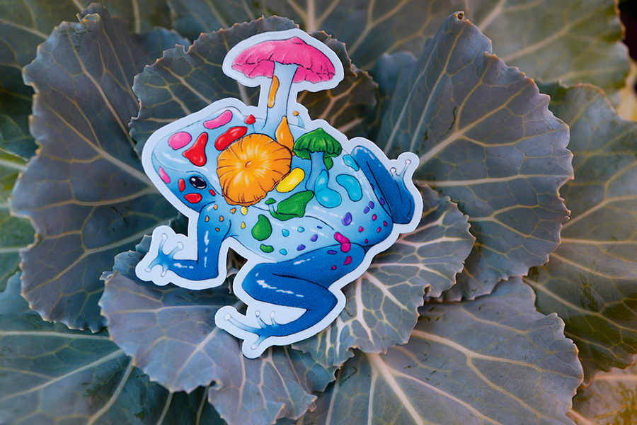 Gay Pride Mushroom Frog Sticker