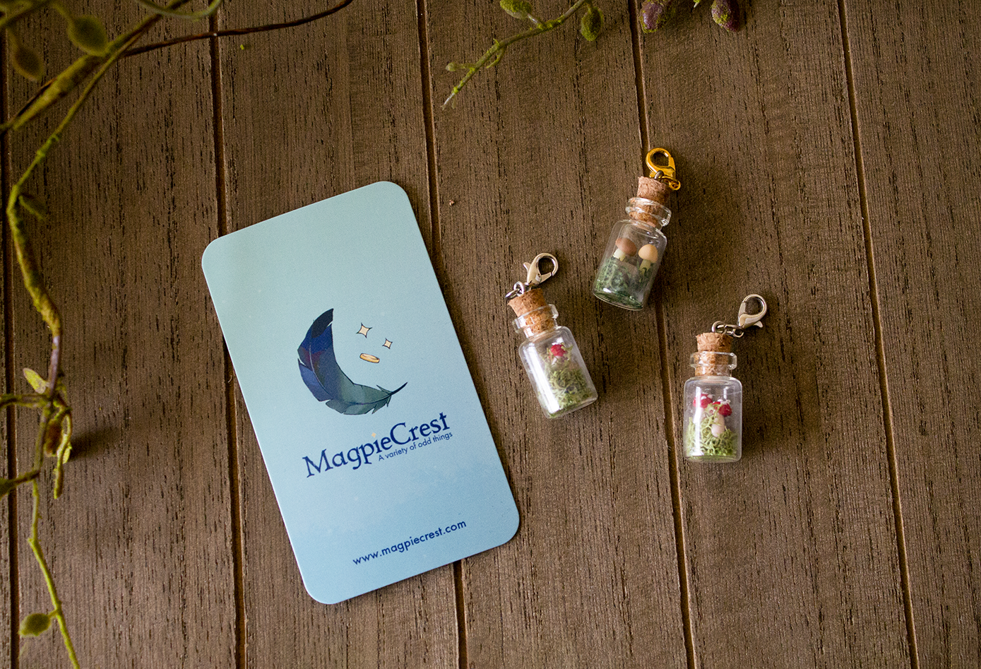 Mushroom Bottle Keychains