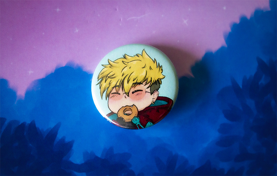 Vash Donut Button Pin