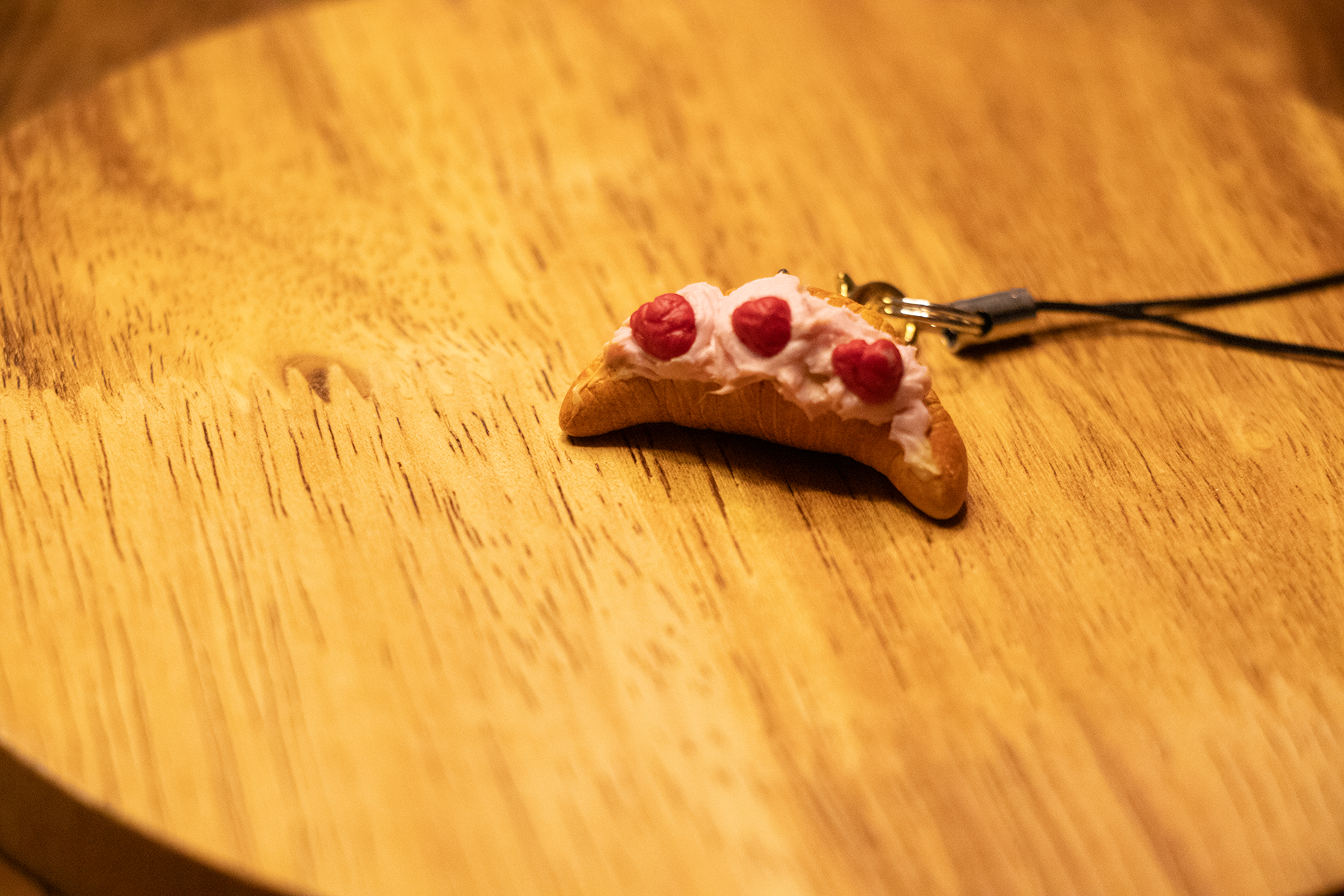 Raspberry Croissant Keychain