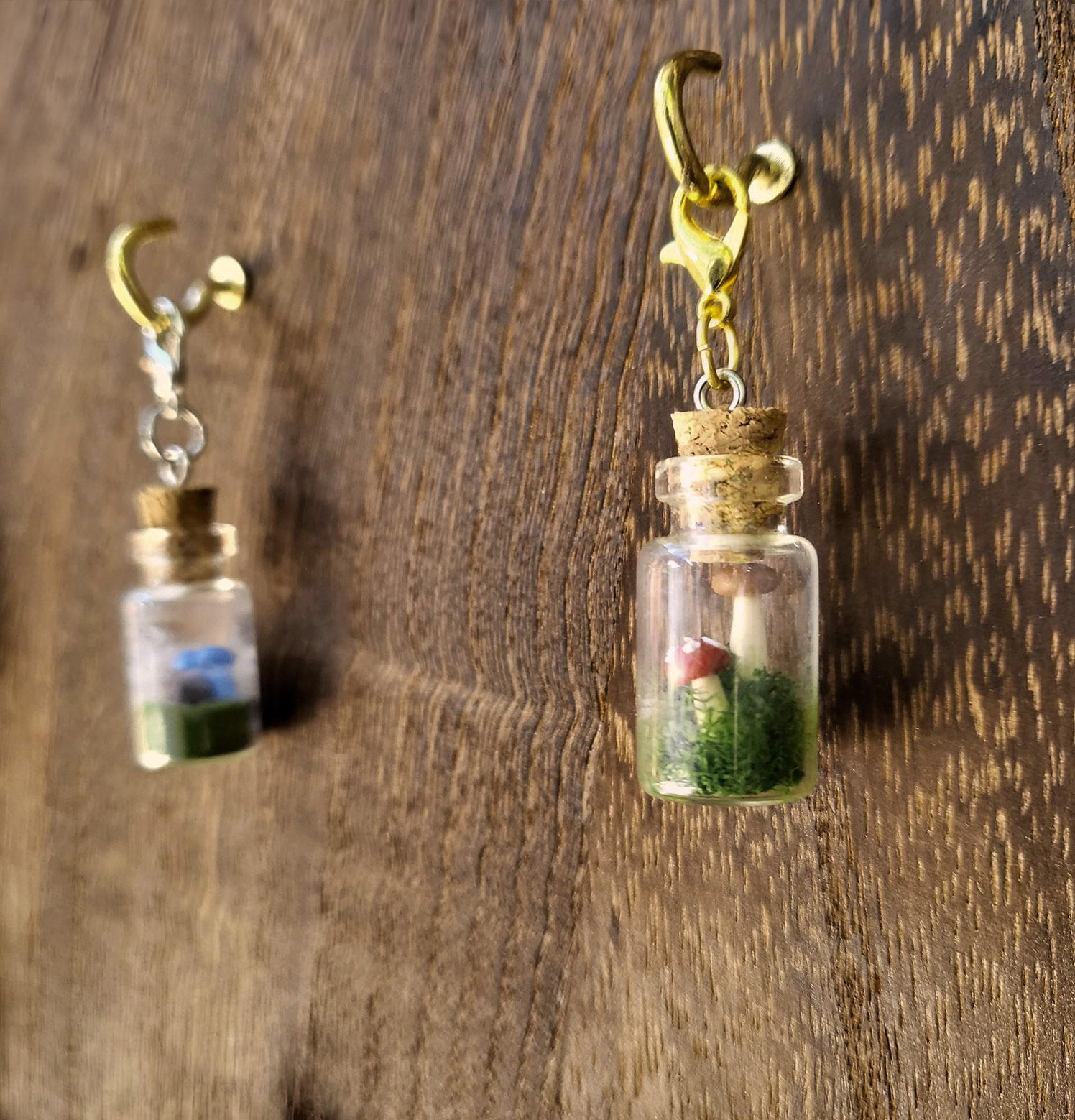 Mushroom Bottle Keychains