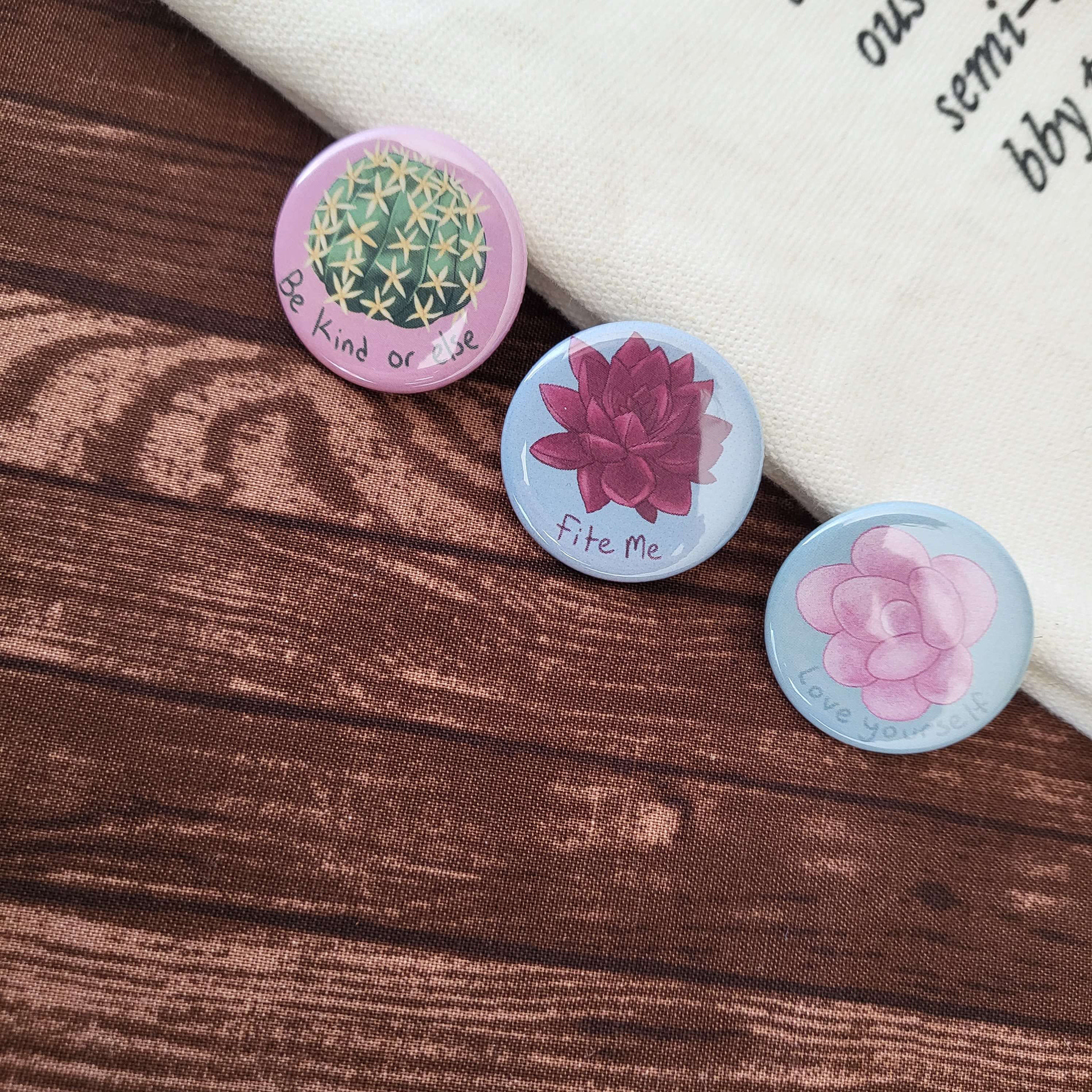 Threatening Affirmation Succulent Buttons