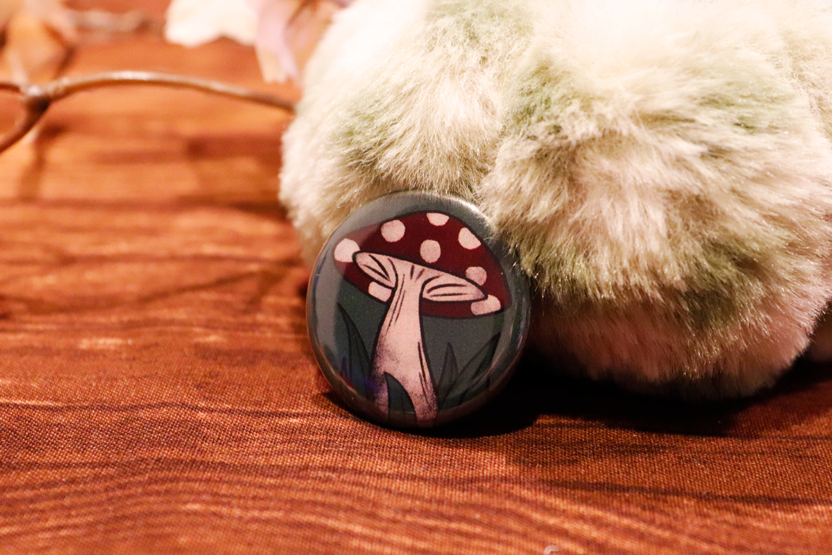 Dark Mushroom Button