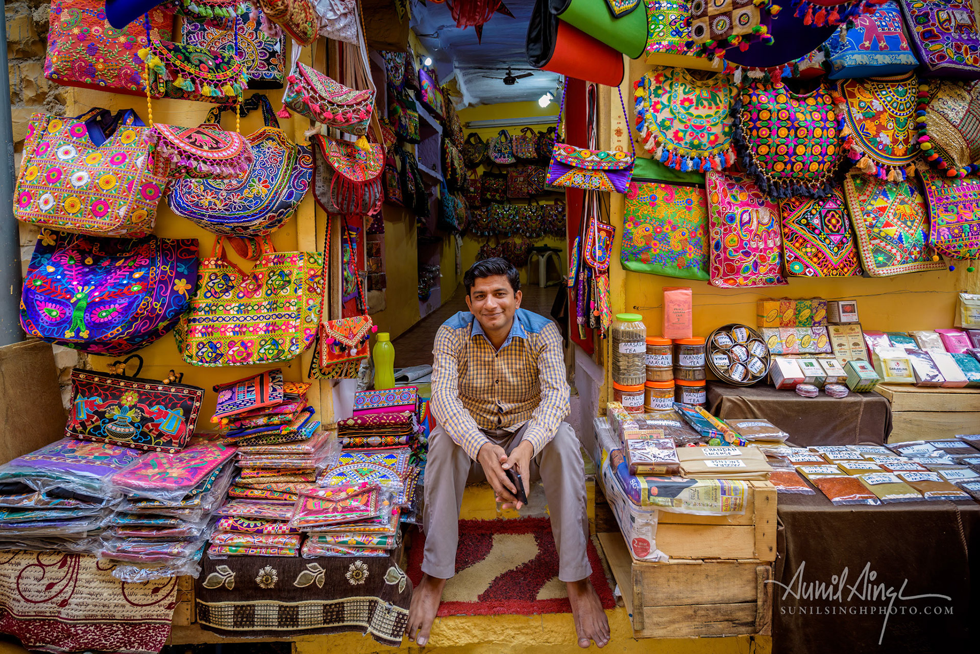A shopkeeper, Jaisalmer, Rajasthan, India