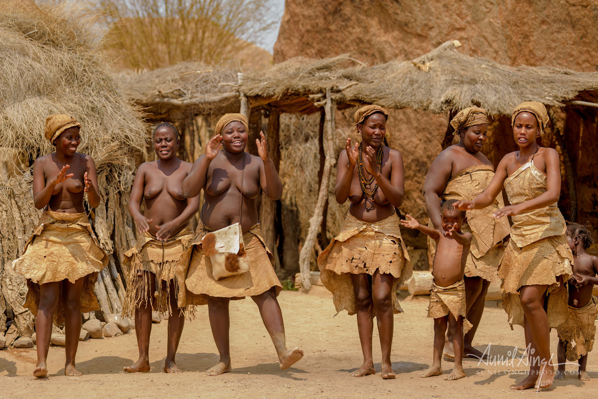 Damara Tribe dance, Damaraland, Twyfelfontein, Namibia