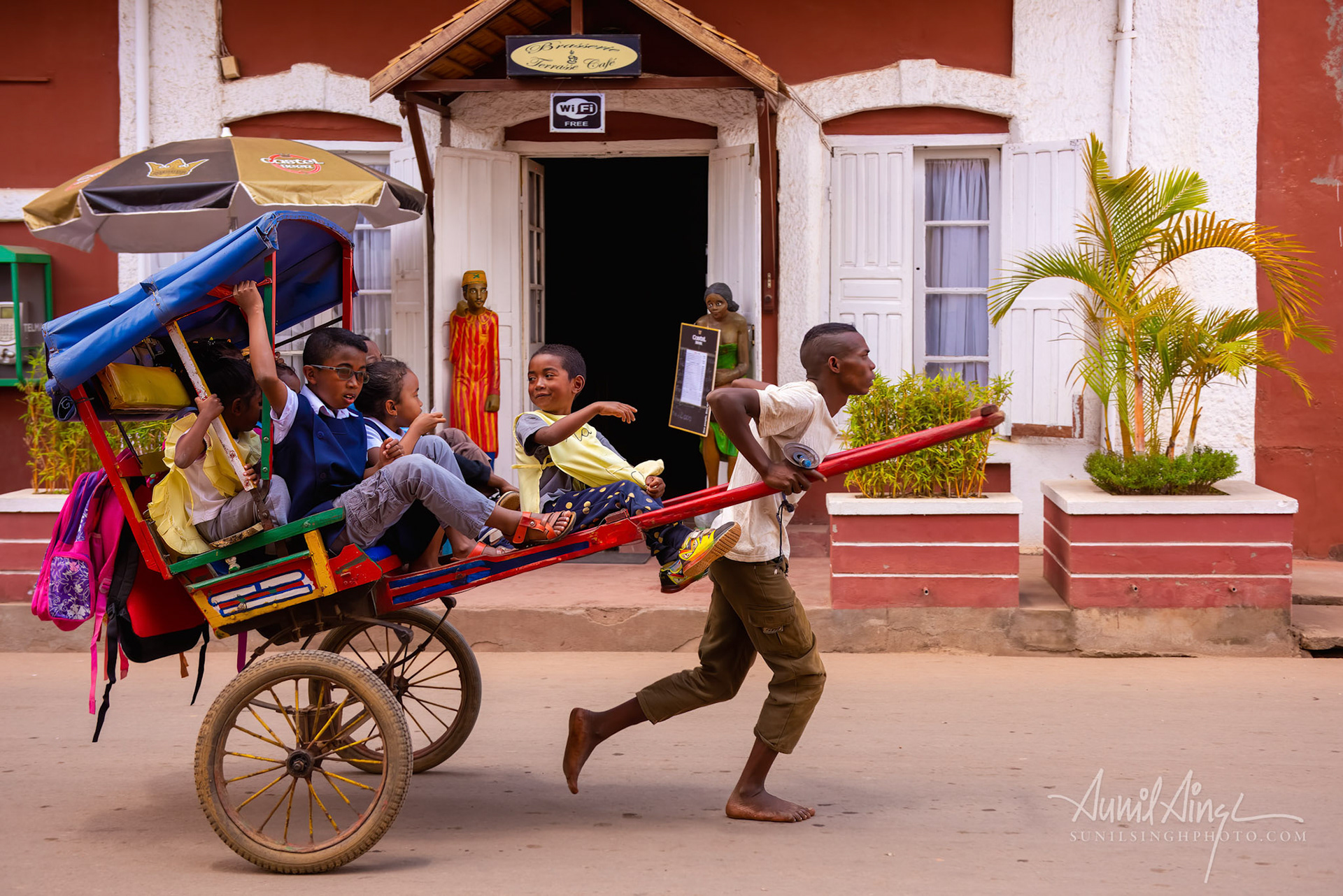 Children on way to school, Ambositra  town, Madagascar