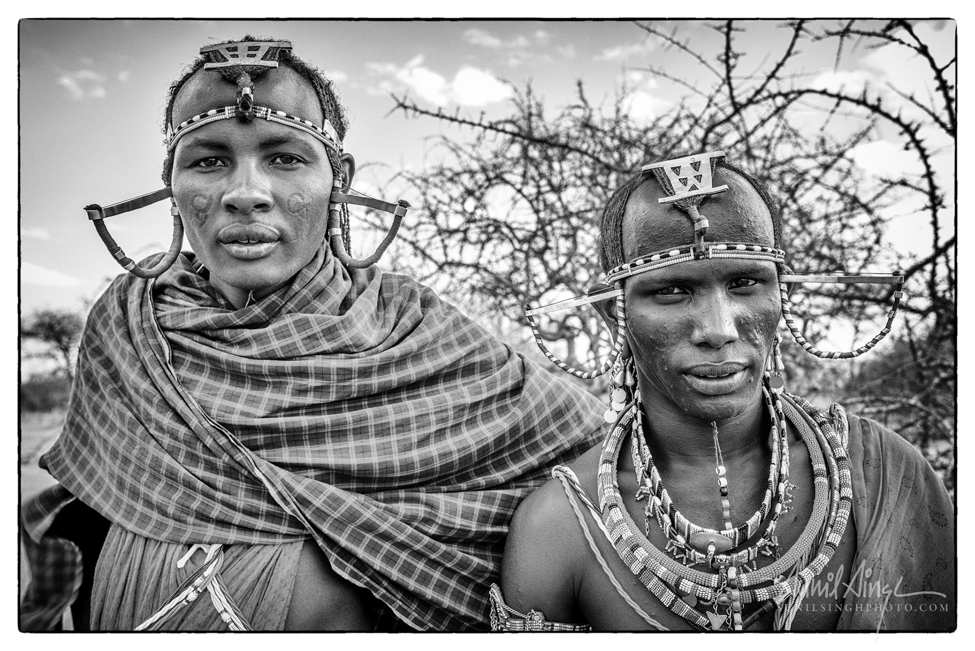 Masai Men, A Masai village in Selenkay Conservancy, Kenya