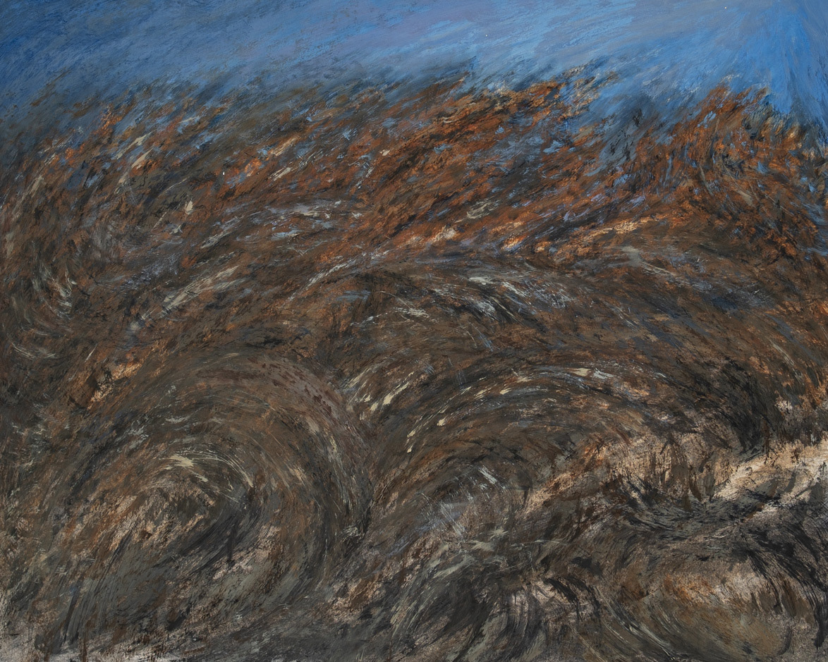 Water[land]scape 04 (2023), oil on paper, 50.8x40.64cm (20x16in)