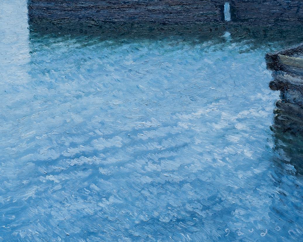 Ocean, afternoon sparkle (2022), oil on canvas, 16x20in