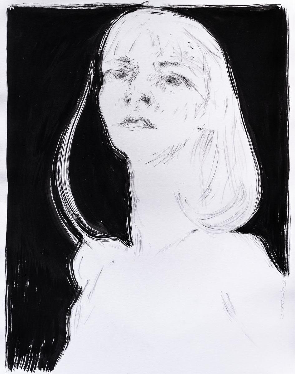 Untitled (Emptiness) (2017), ink on paper, 19x24in