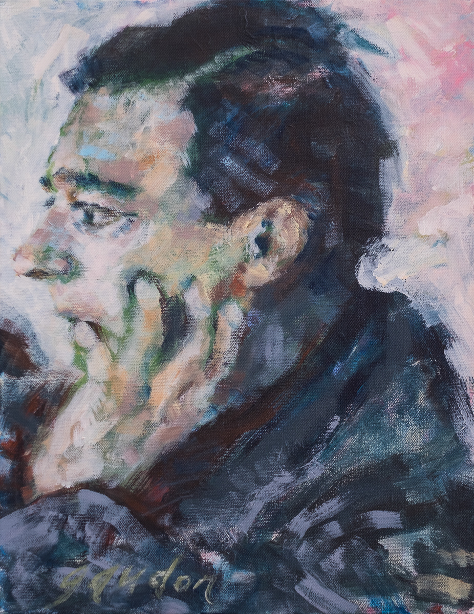 The weight (2020), acrylic on canvas, 16x20in