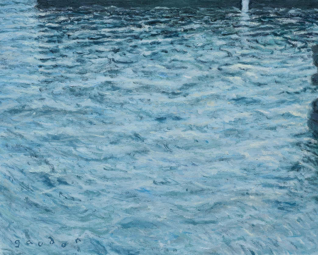 Ocean, afternoon reflection (2022), oil on canvas, 16x20in