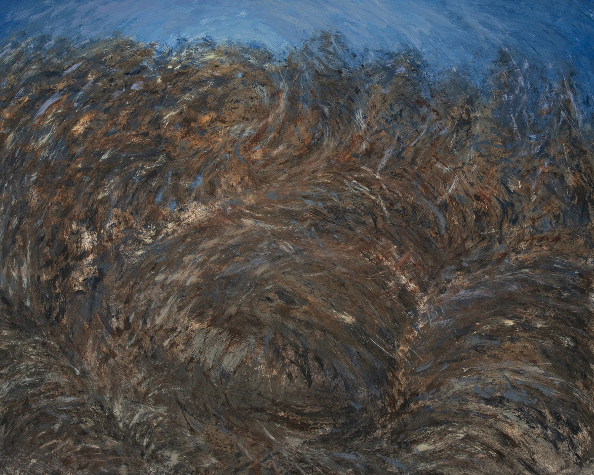Water[land]scape 05 (2023), oil on paper, 50.8x40.64cm (20x16in)
