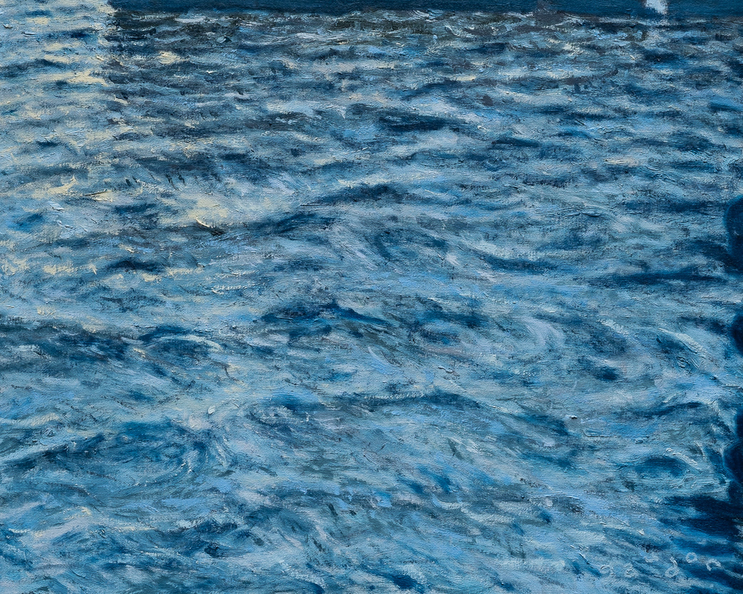 Ocean, twilight illuminations (2022), oil on canvas, 16x20in