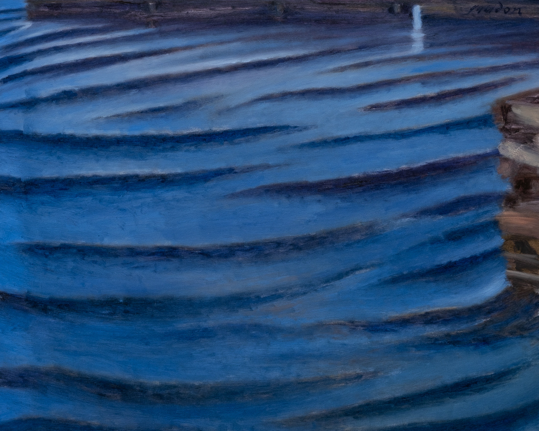 Ocean, waves in dusk (2022), oil on canvas, 30x24in