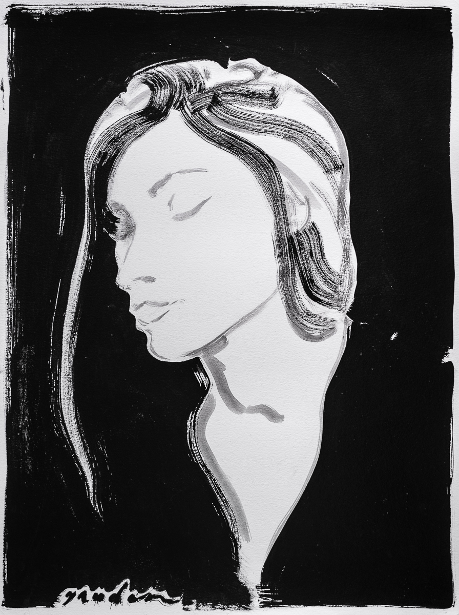 Begin (2014), ink on paper, 18x24in