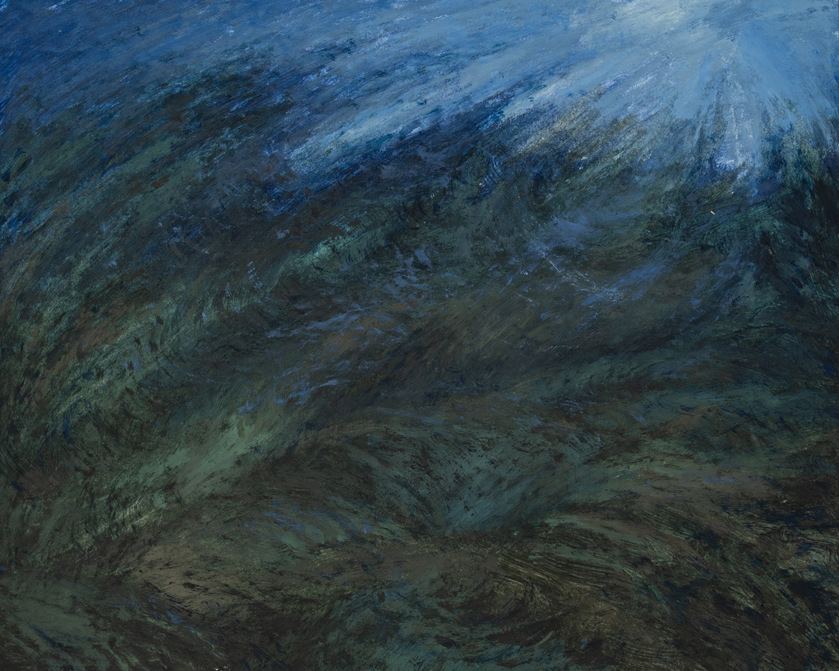 Water[land]scape 07 (2023), oil on paper, 50.8x40.64cm (20x16in)