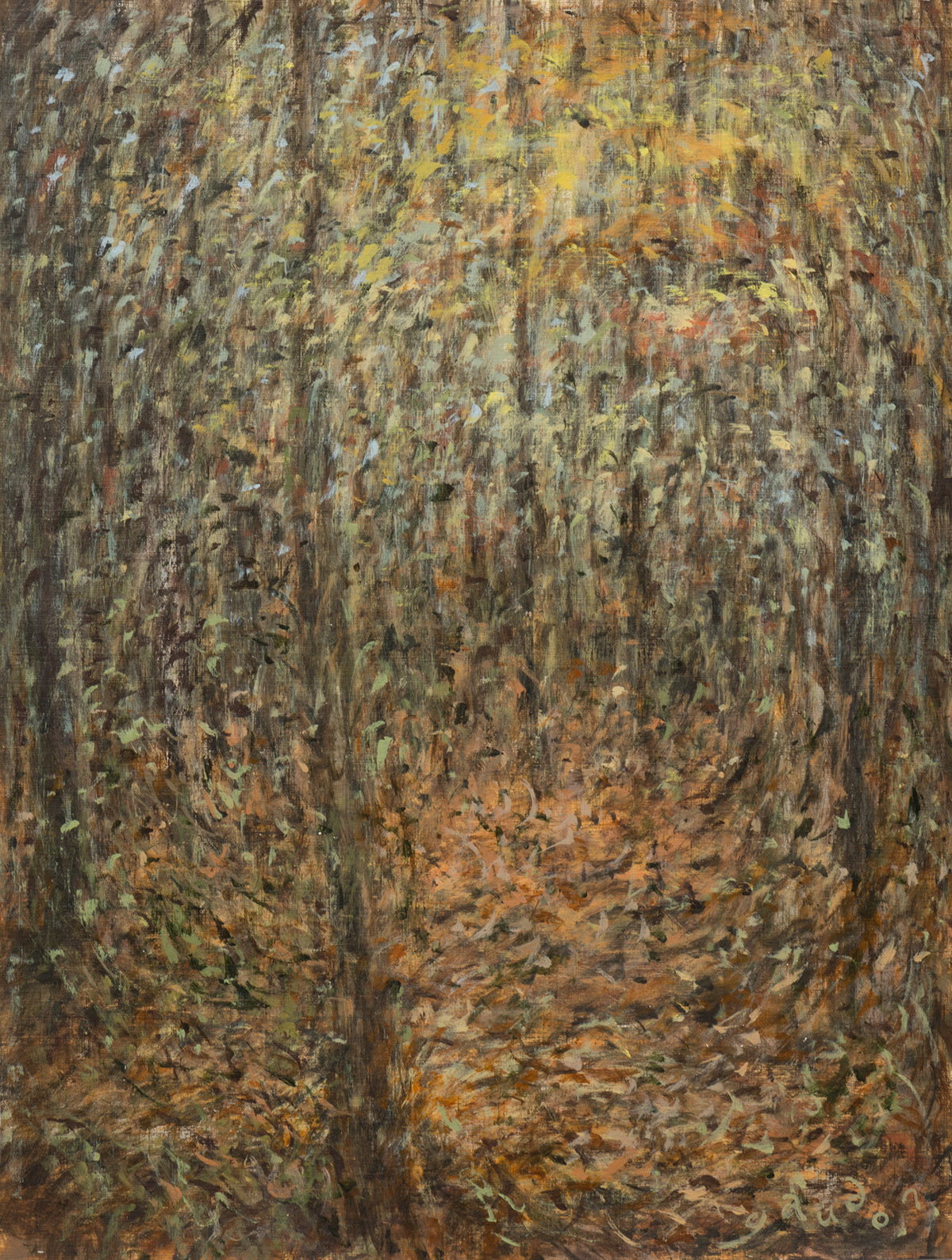 Forest 26 (2024), acrylic on cellulose, 18 x 24 inches