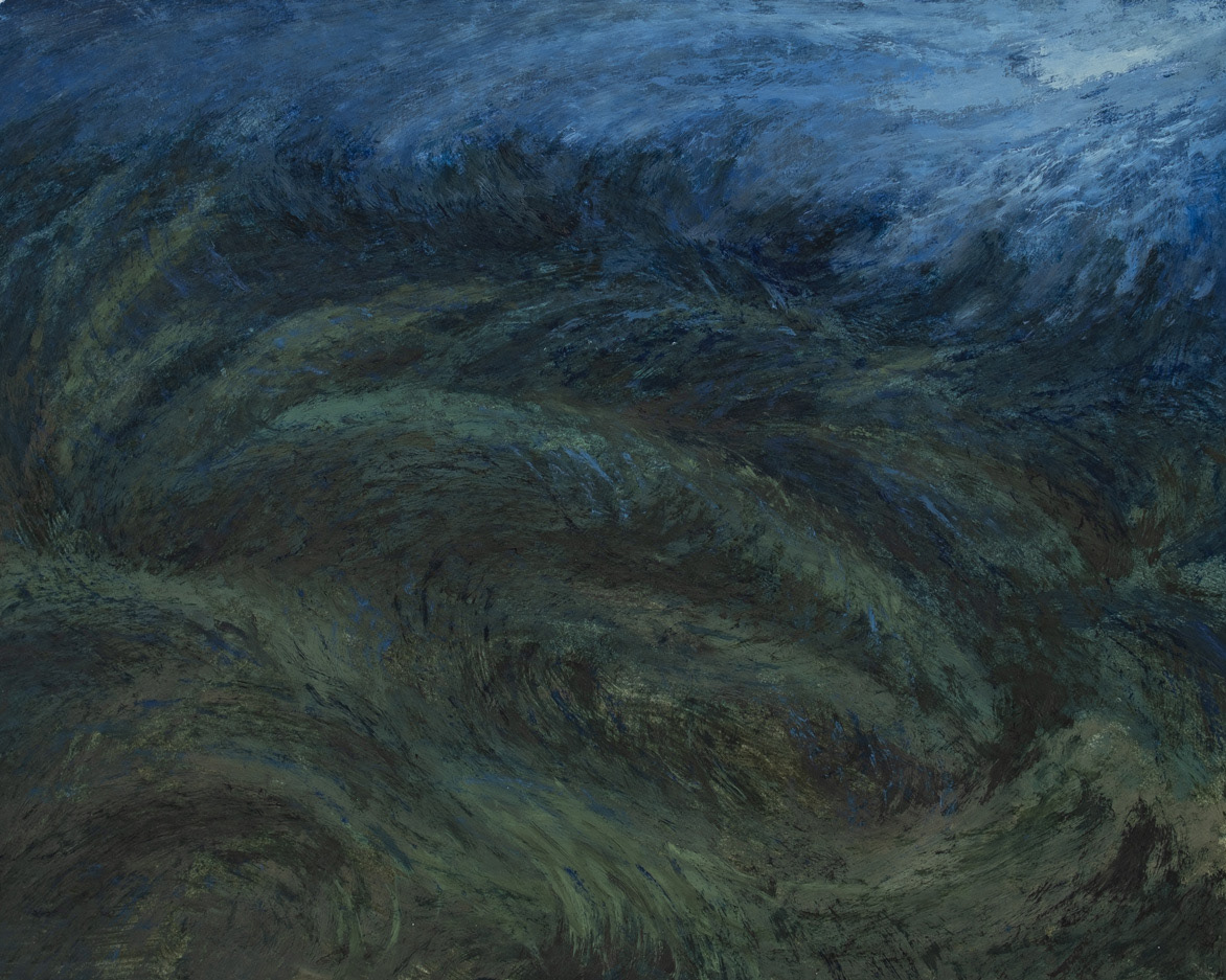Water[land]scape 08 (2023), oil on paper, 50.8x40.64cm (20x16in)