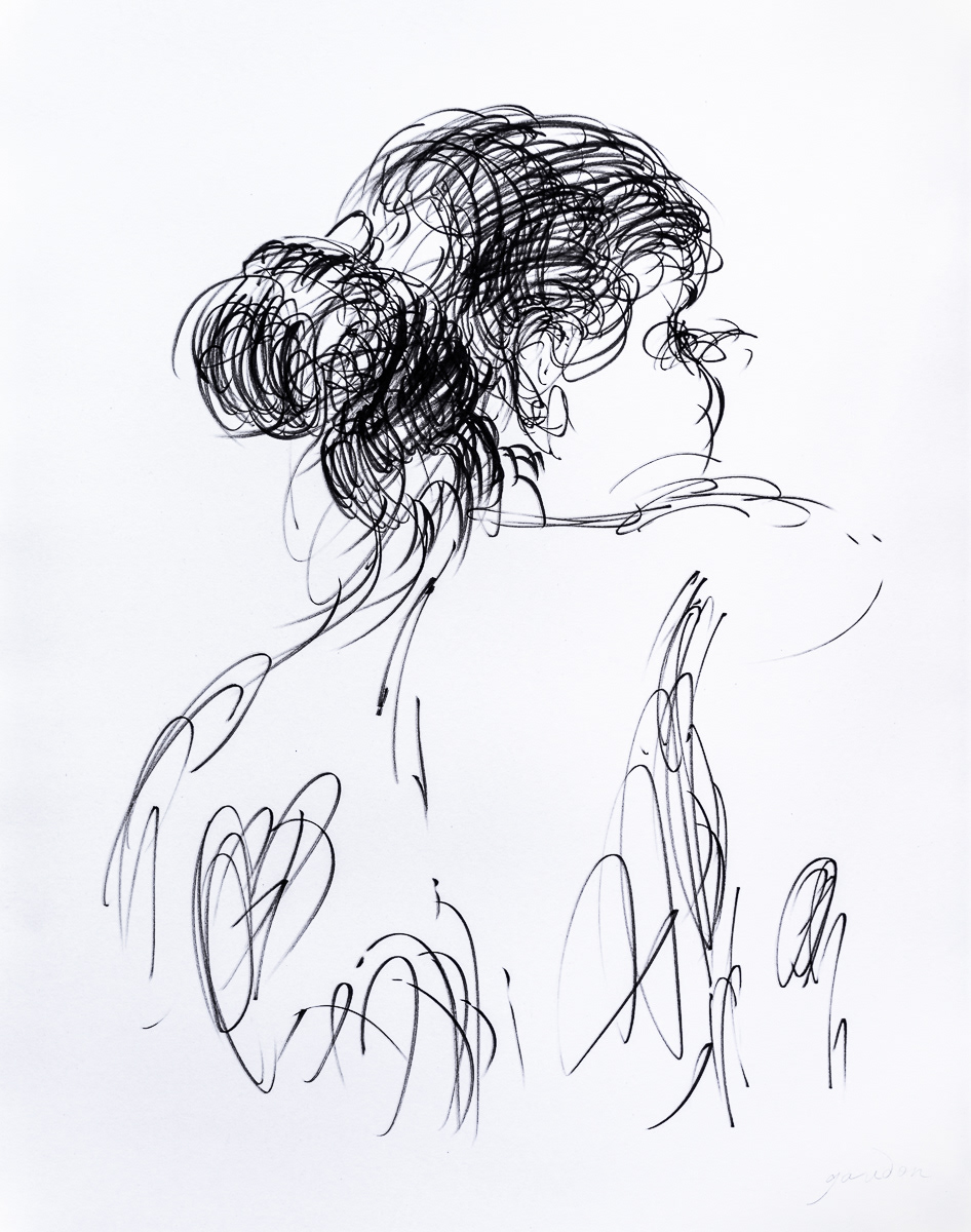 Shoulder (2017), ink on paper, 19x24in