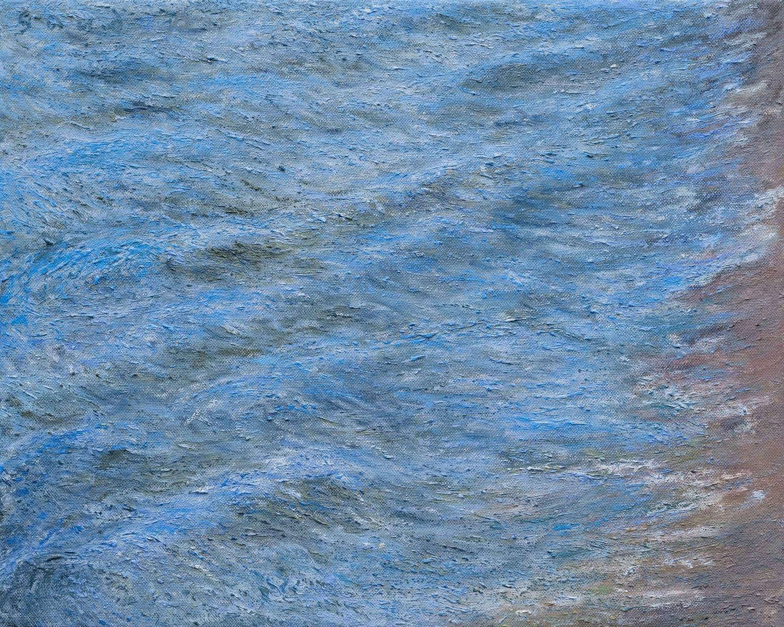 Lake Huron, shore (2022), oil on canvas, 50.8x40.64cm (20x16in)