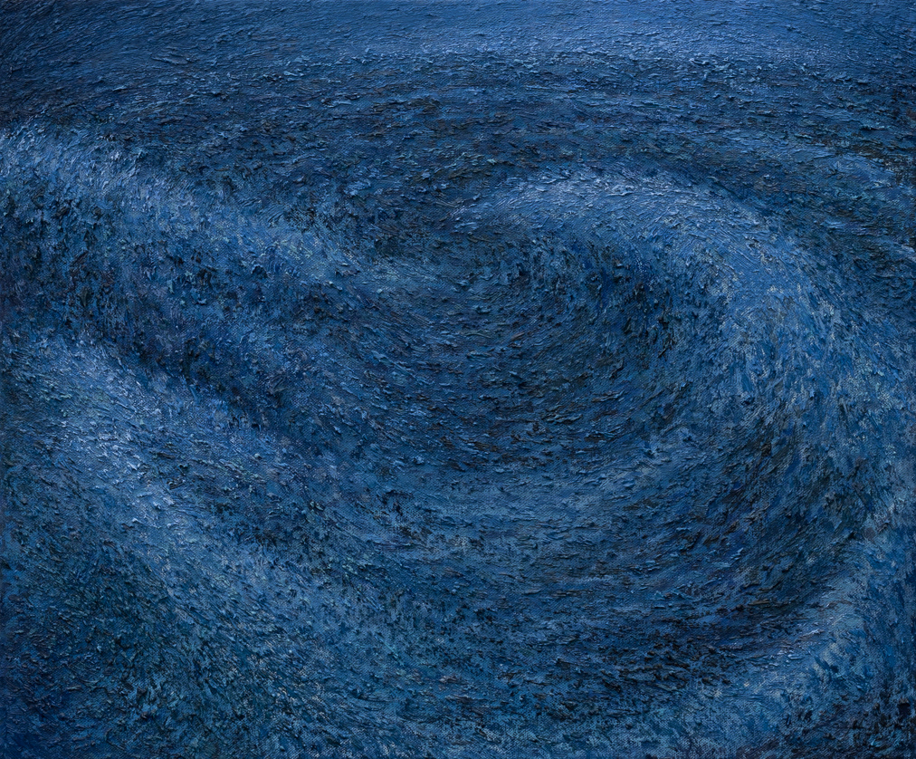 Stormy waves in midnight blue (2023), oil on canvas, 60.96x50.8cm (24x20in) (2023), oil on canvas, 60.96x50.8cm (24x20in)