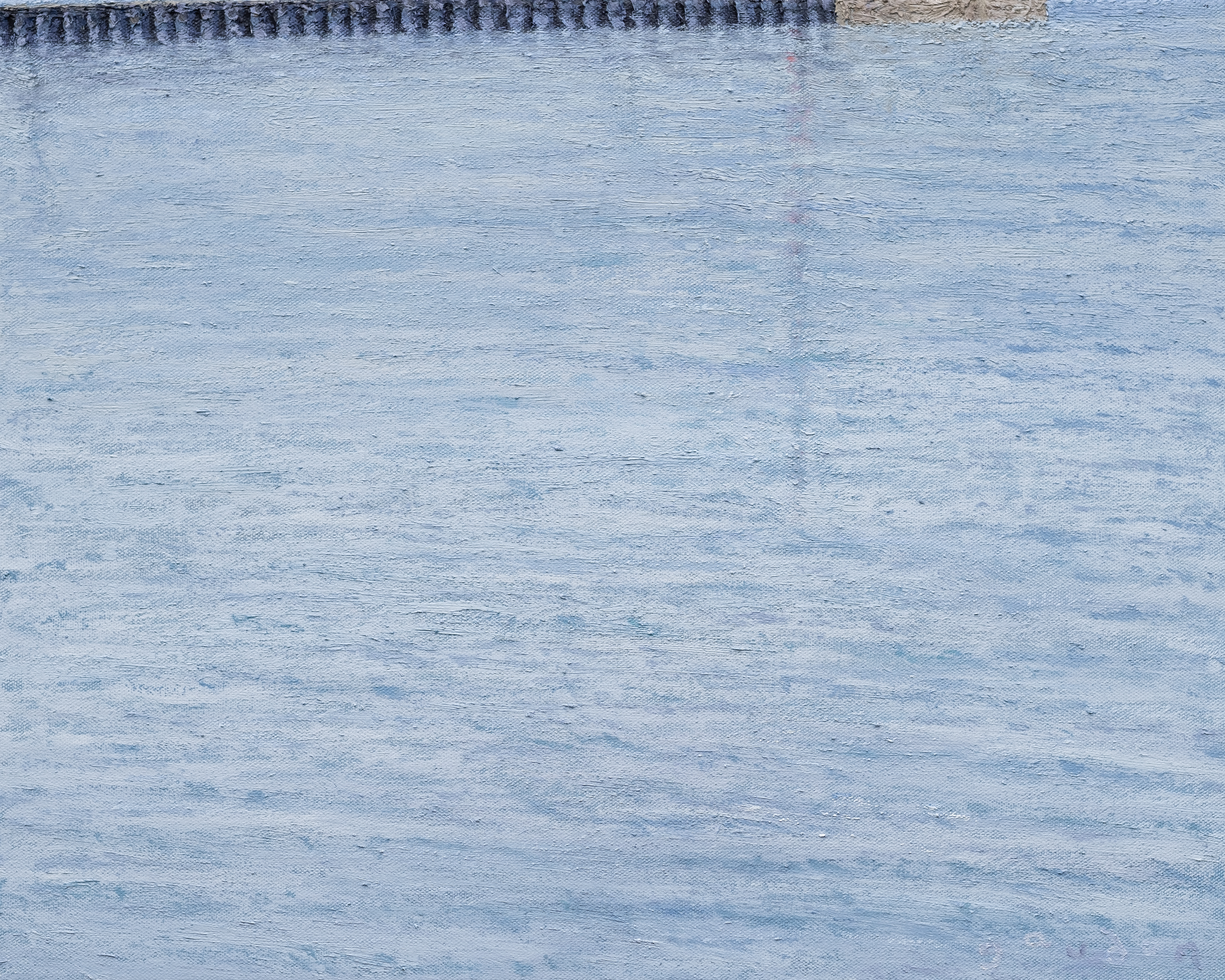 Lake Huron, soft sunrise (2022), oil on canvas, 20x16in