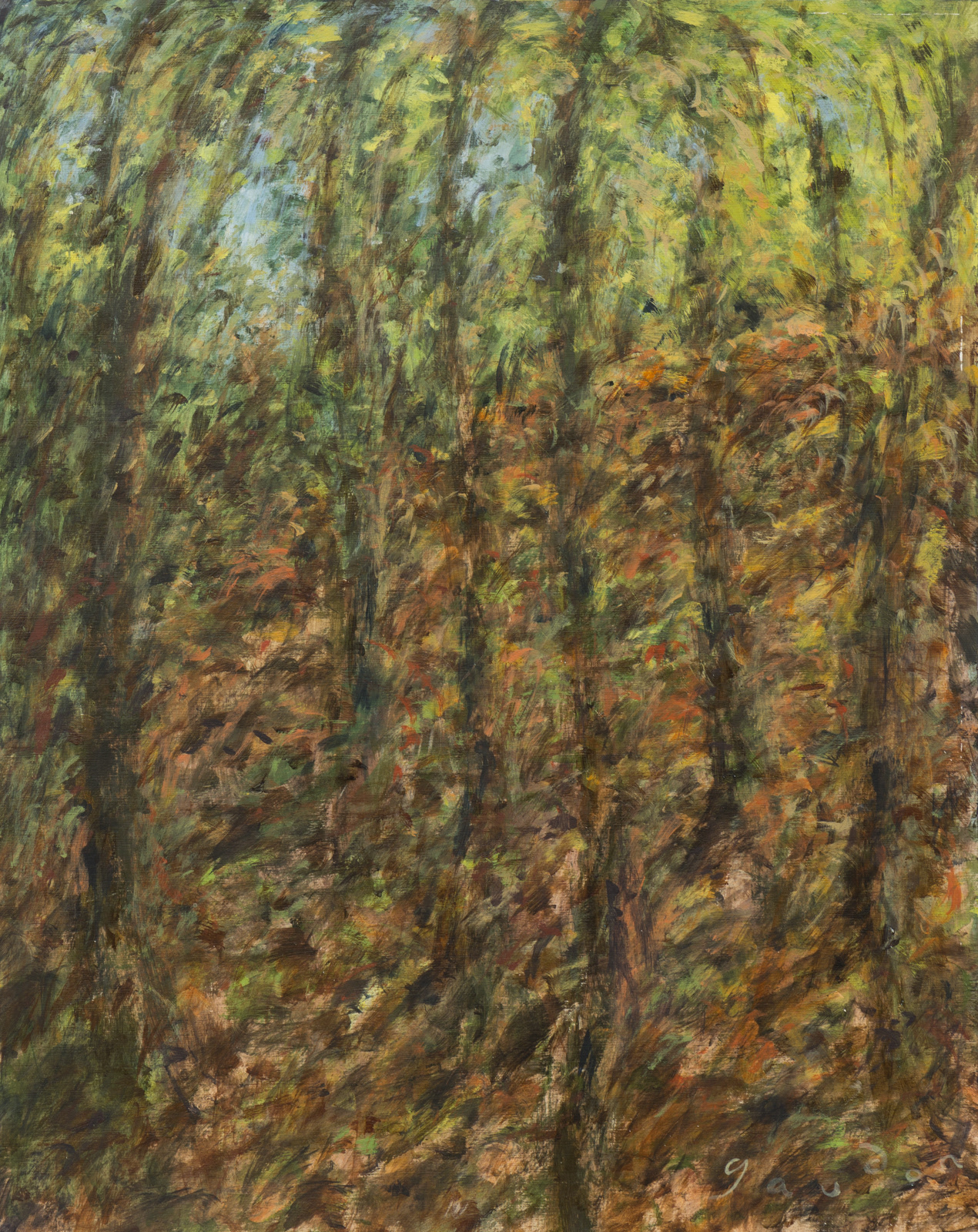 Forest 22 (2024), acrylic on cellulose, 19 x 24 inches