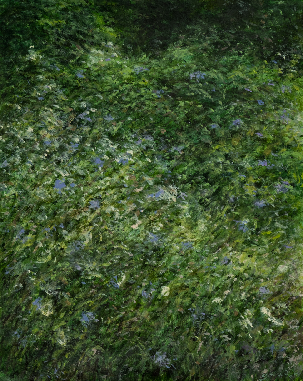 Wildflowers, shining wave (2023), acrylic on cellulose mounted on wood, 24 x 30 inches