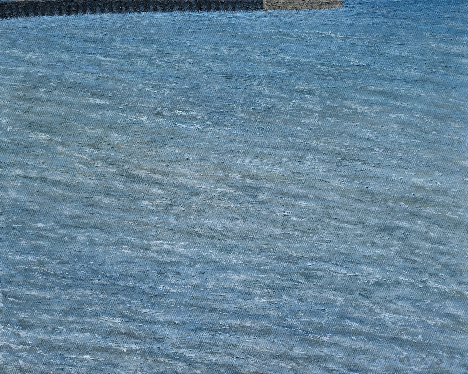 Lake Huron, noon sun (2022), oil on canvas, 50.8x40.64cm (20x16in)