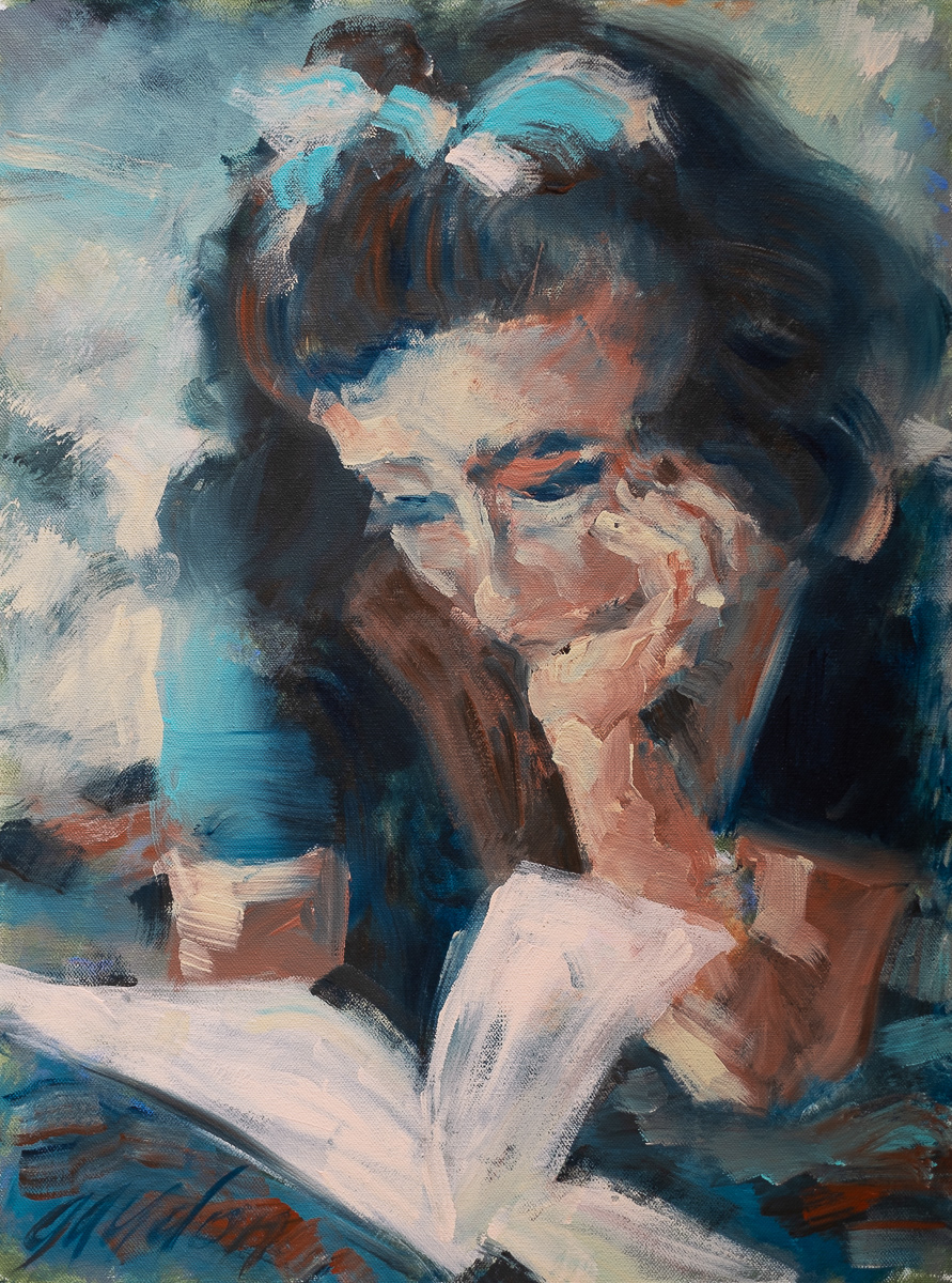 Read (2015), acrylic on canvas, 18x24in