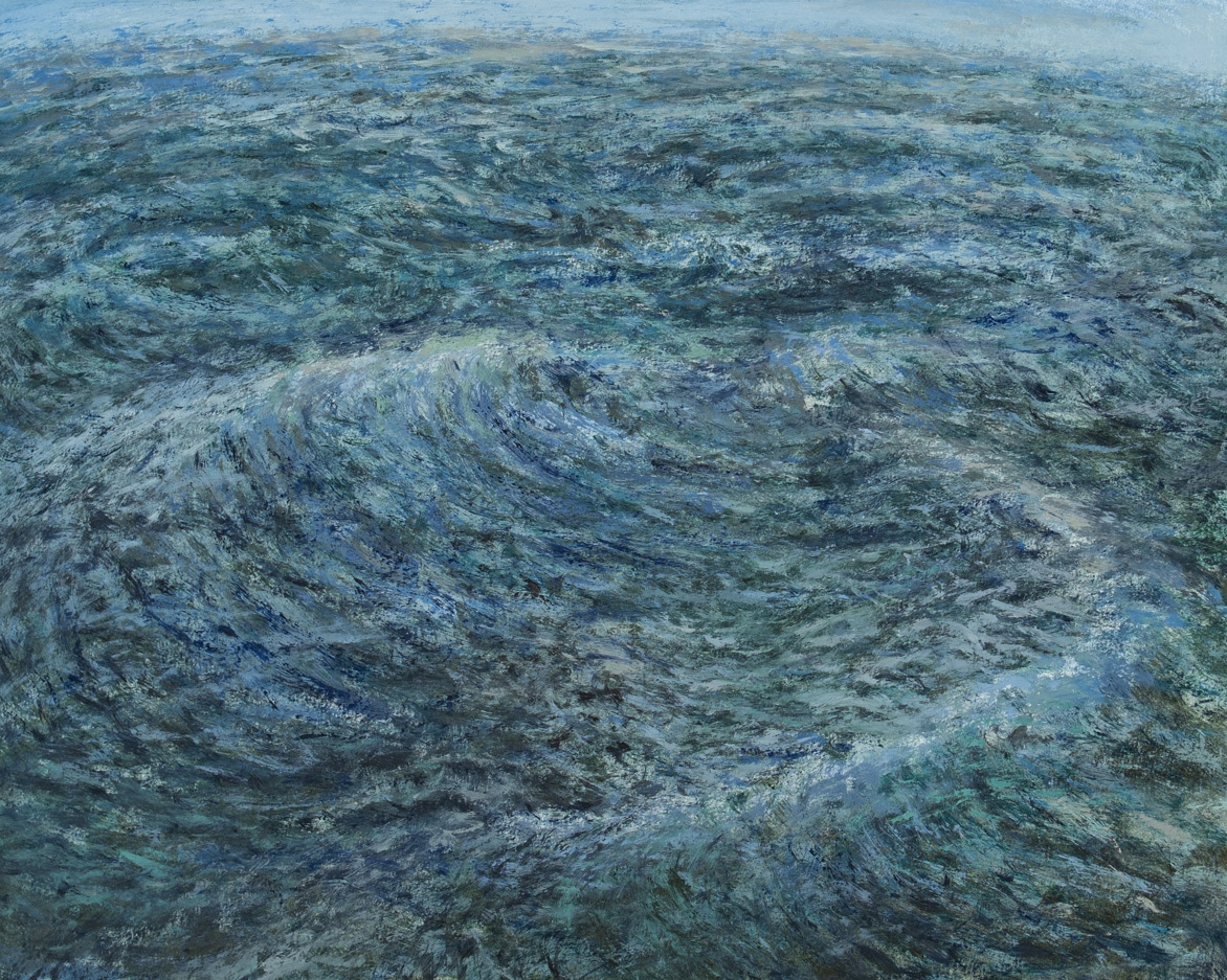 Waterscape 02 (2023), oil on paper, 50.8x40.64cm (20x16in)