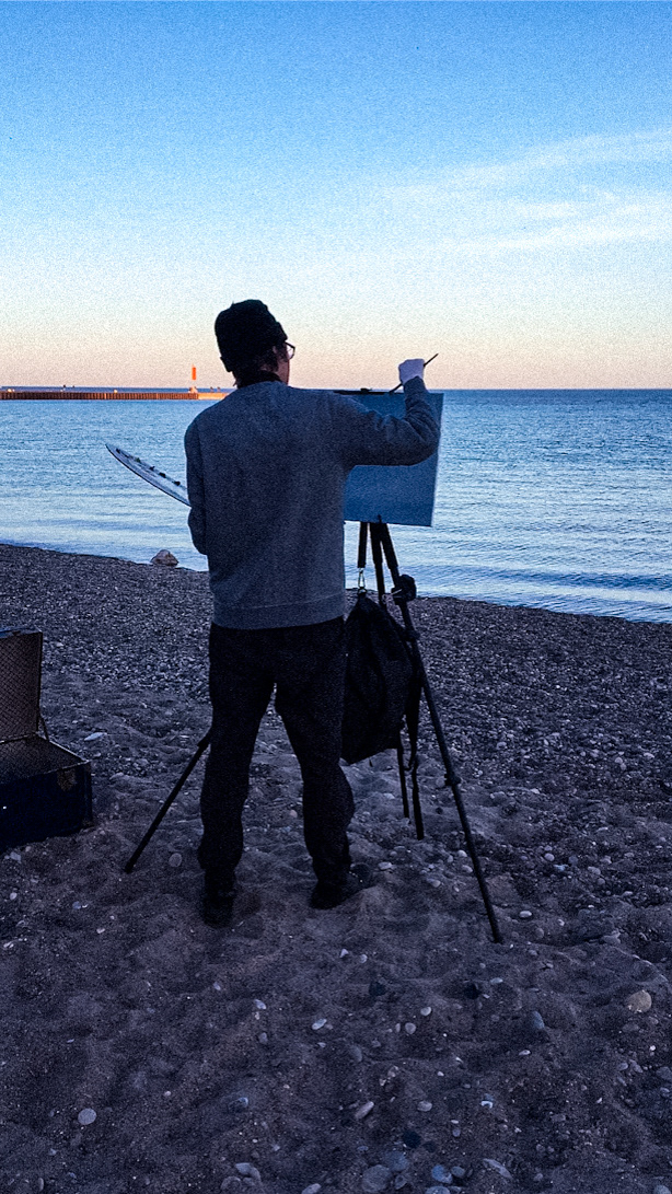 On location painting this series in Kincardine, Ontario, Canada
