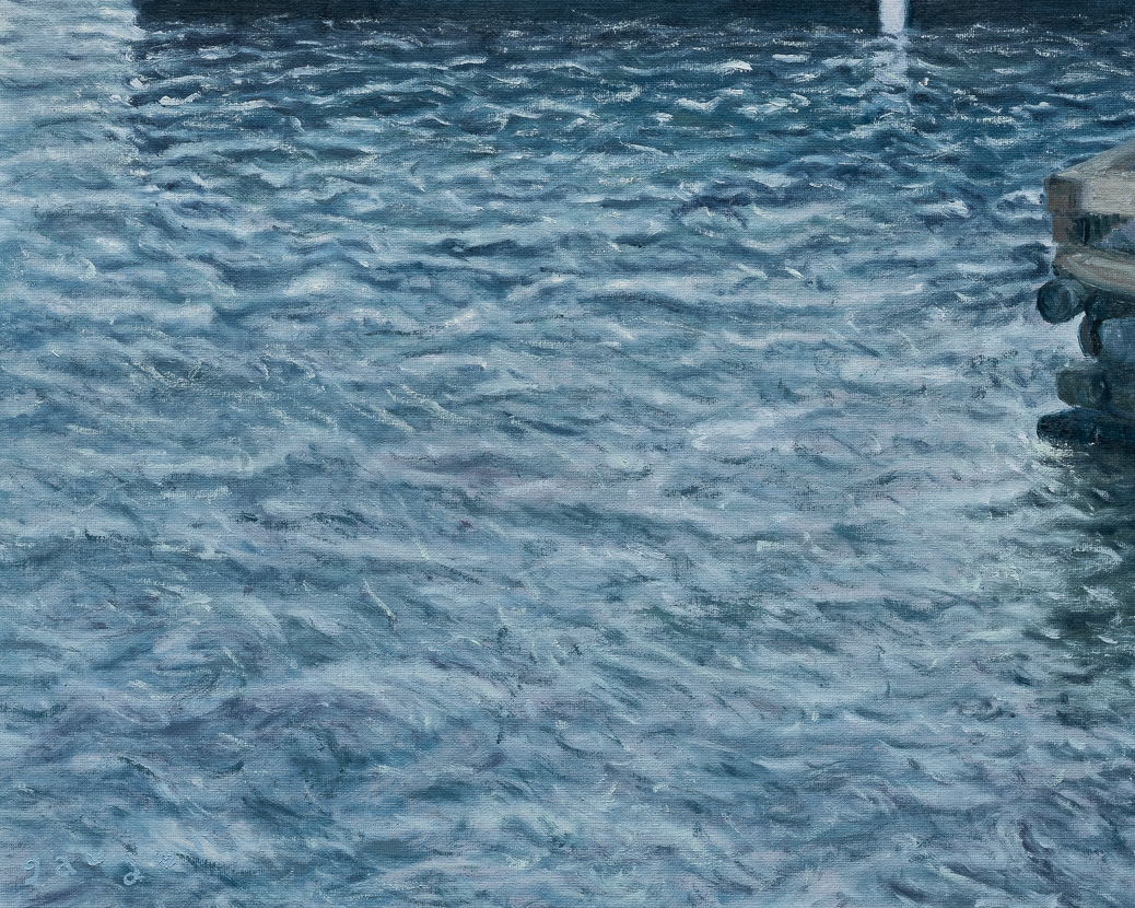 Ocean, morning breeze (2022), oil on canvas, 16x20in