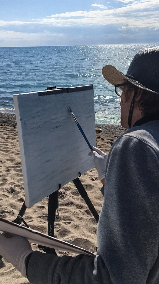 On location painting this series in Kincardine, Ontario, Canada