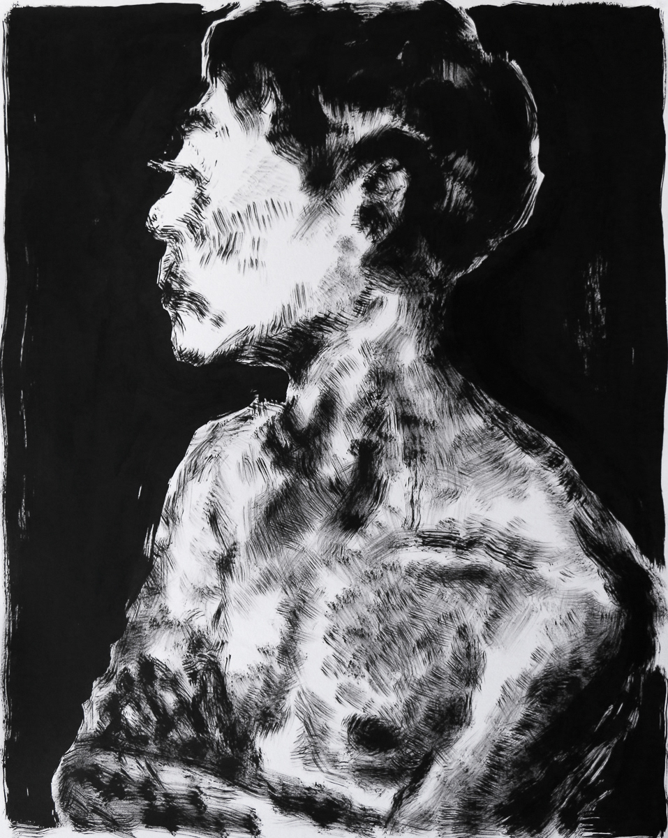 Man (Past) (2017), ink on paper, 19x24in
