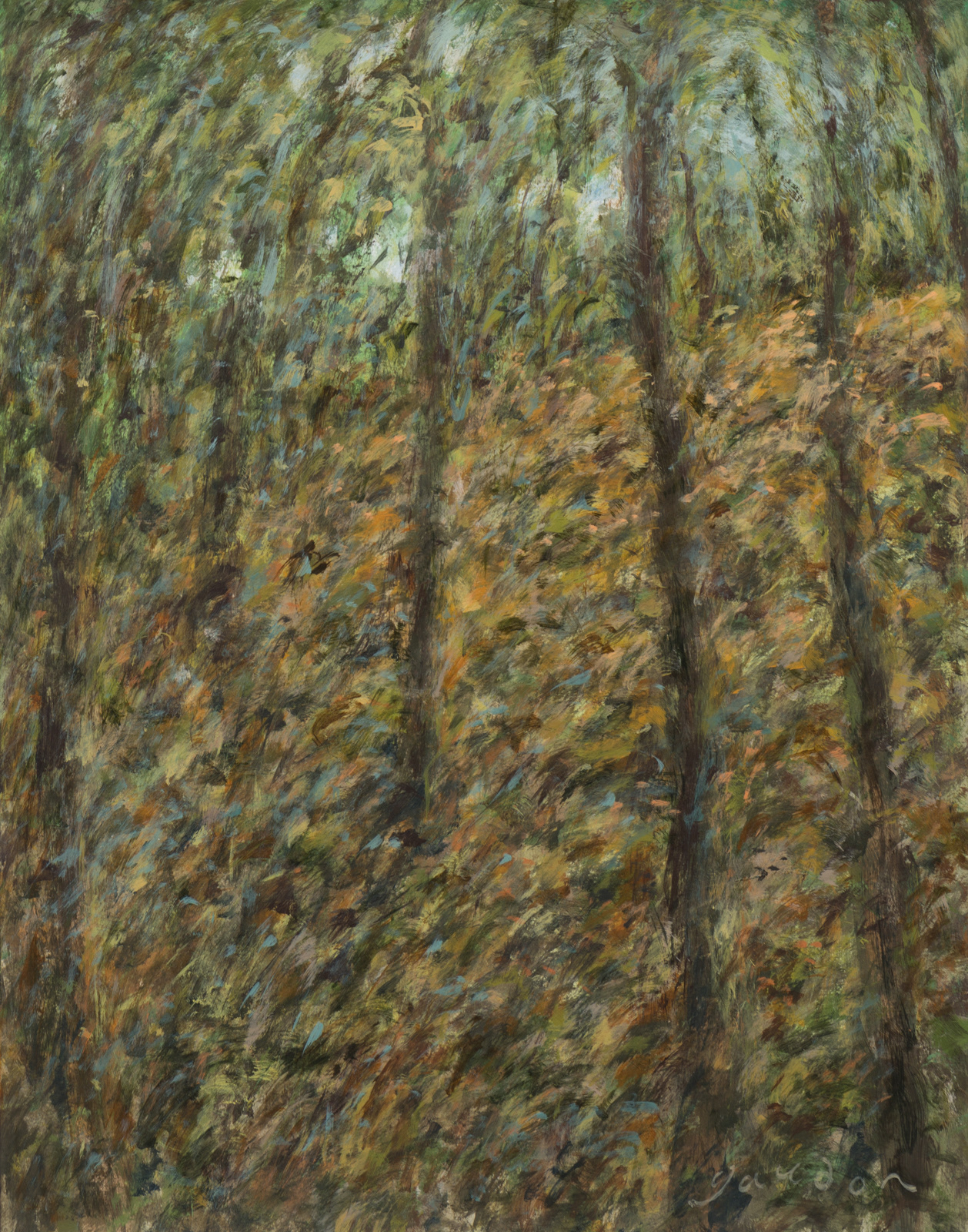 Forest 20 (2024), acrylic on cellulose, 19 x 24 inches