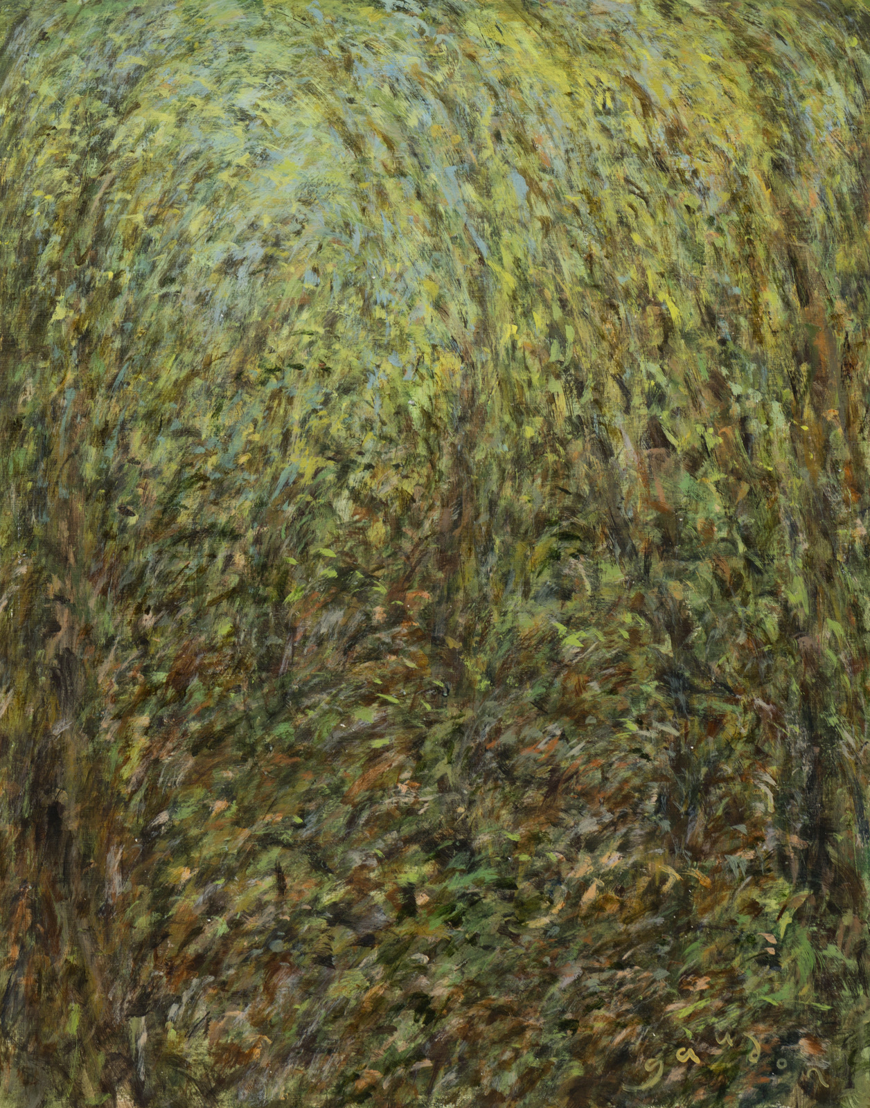 Forest 27 (2024), acrylic on cellulose, 18.5 x 24 inches