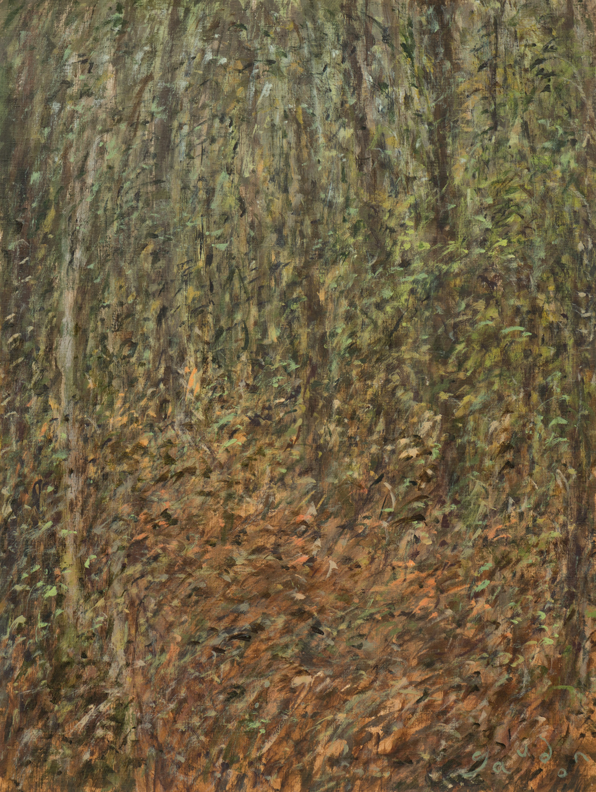 Forest 28 (2024), acrylic on cellulose, 18 x 24 inches