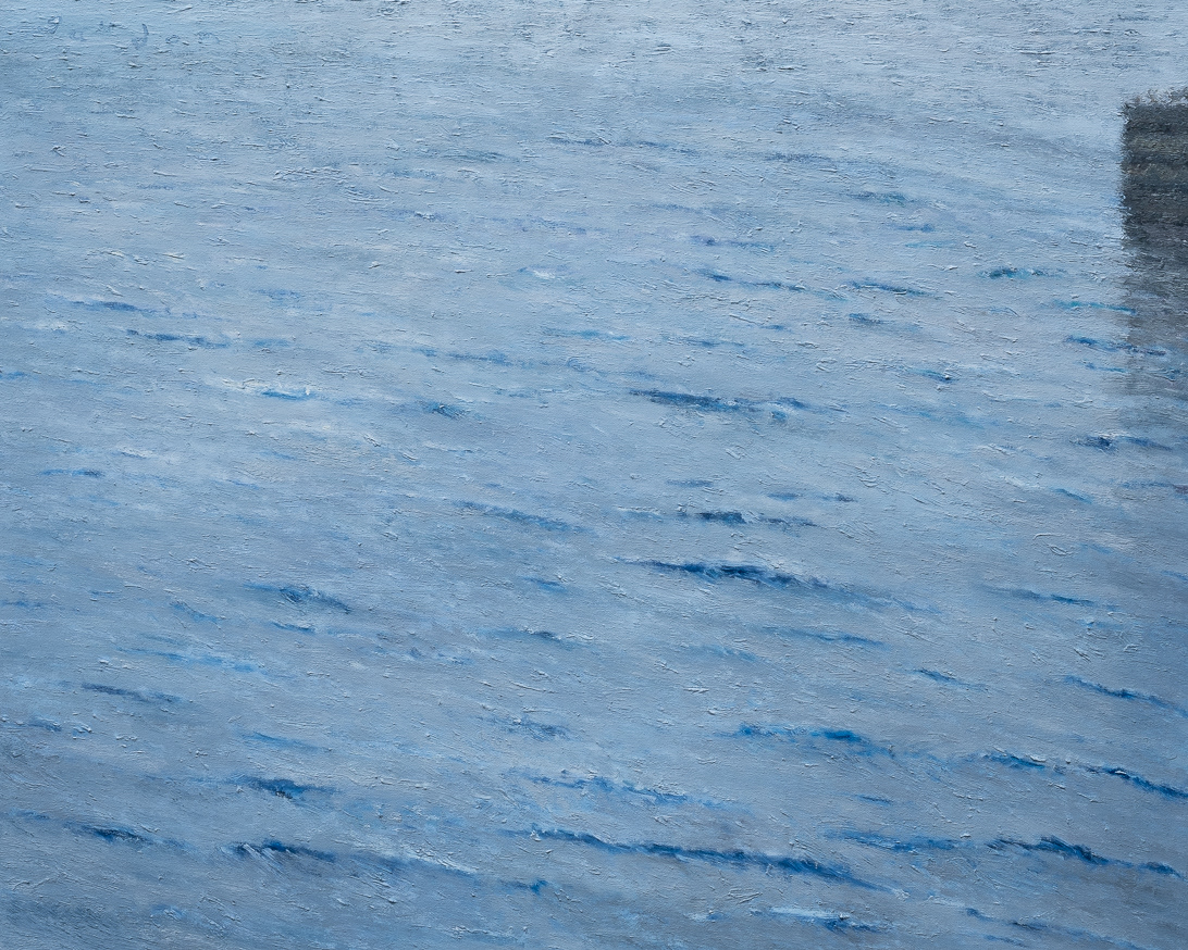 Ocean, waves in silver (2022), oil on canvas, 30x24in