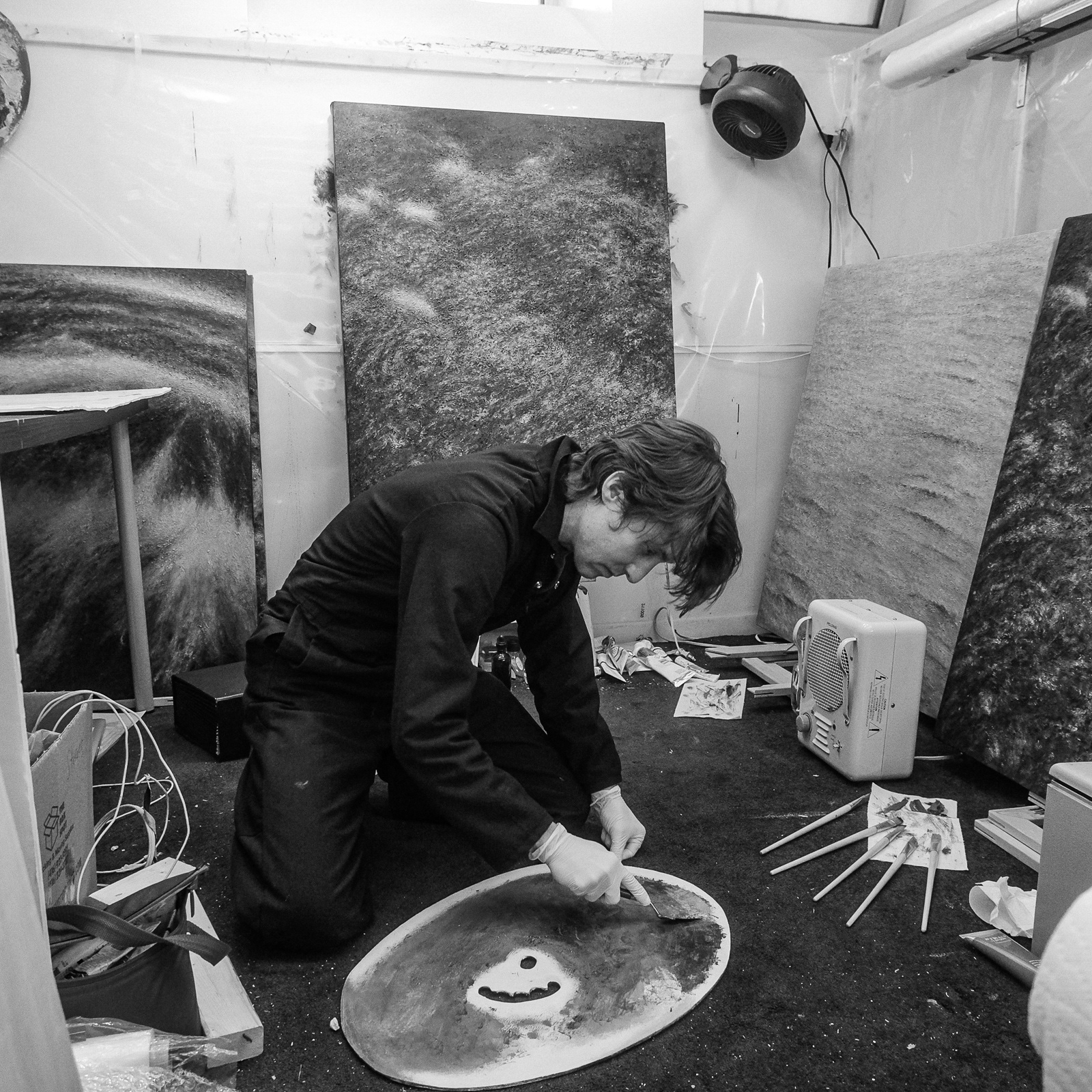 Painting the series 'Land and Sea', 2024