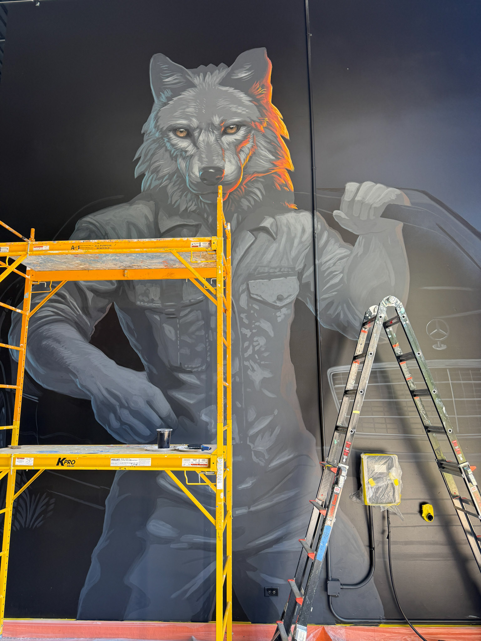 Custom Hand-Painted Signage with Mercedes in Joliet, Illinois