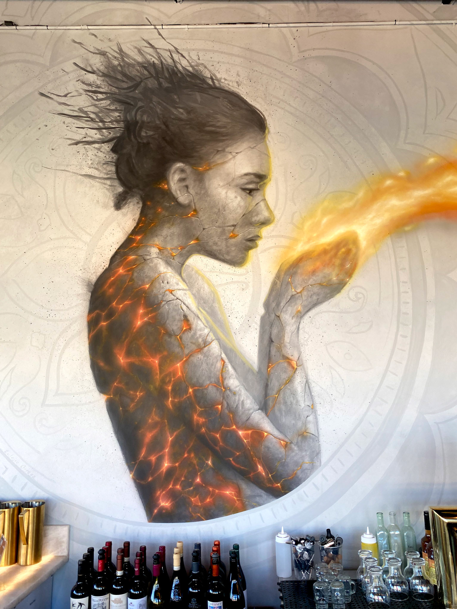 Finished custom mural for forno Pizza in Joiliet Illinois